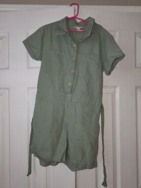 Cat & Jack Olive Green Kids Romper Size Large (10/12)